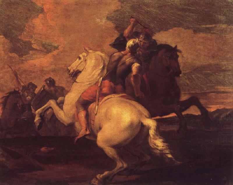 Francesco Simonini Two battle ends horseman china oil painting image